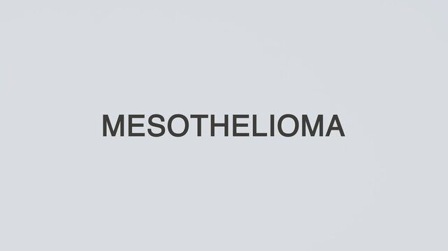 Mesothelioma word diagnosed with a stethoscope held in hand on a white background, illustrating lung cancer evaluation, asbestos-related disease assessment, medical care, and patient awareness