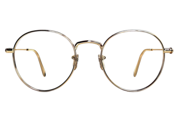 Round eyeglasses on a black background