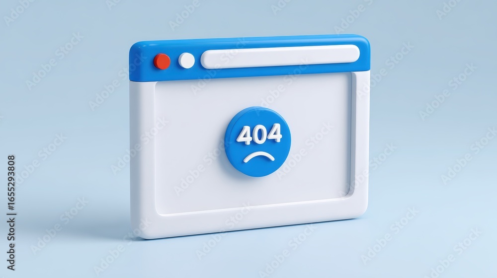 Aufkleber error 404 page not found and website connection cash concept, 404 error page illustration with a sad
