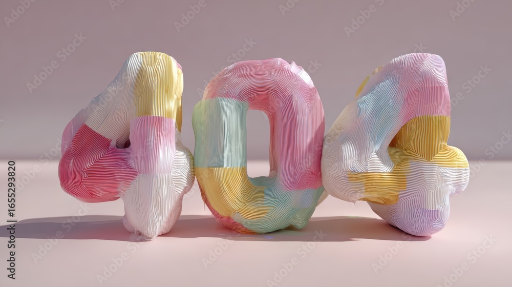 Aufkleber error 404 page not found and website connection cash concept, colorful abstract representation of th