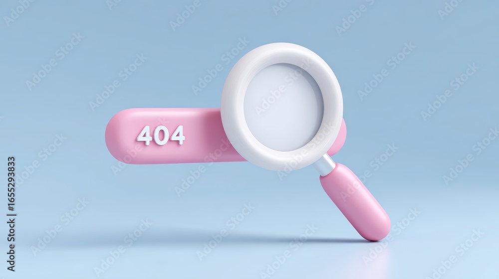 Aufkleber error 404 page not found and website connection cash concept, 404 error message with a magnifying gl