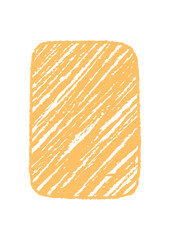 Organic rectangle frame in crayon scribble style. Diagonal stripe and bold sketch stroke give artistic graphic look as a unique text background. Soft and rough shape for creative visual template.