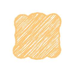 Groovy scallop crayon sketched rectangle frame in retro chalk style with hand drawn border. Abstract background and vintage shading, creative graphic element for y2k mood.