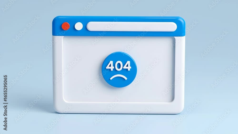 Aufkleber error 404 page not found and website connection cash concept, 404 error page illustration with a sad