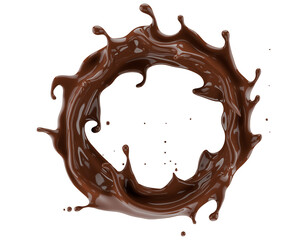 chocolate splash isolated on white background. 3d render