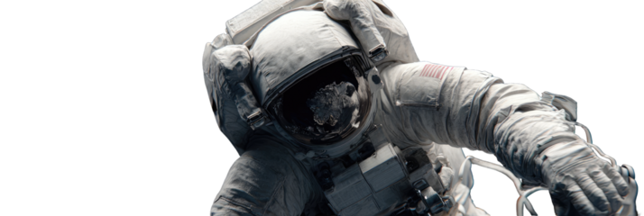 Close-up of an astronaut in a spacesuit