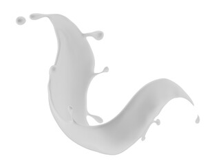 milk splash isolated on white background. 3d render