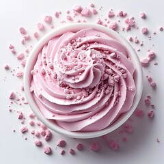 Fresh Cosmetic Cream With Smooth Texture and Pastel Powder White Background Delicate Feminine Beauty Product Commercial Photo