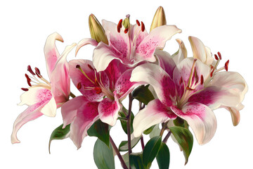 Close-up of three lilies
