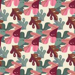 Obraz premium Green and Red Leaves Abstruct Background Vector Design