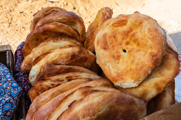 Homemade tandoori bread; traditional Turkish bread.