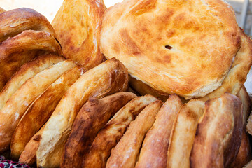 Homemade tandoori bread; traditional Turkish bread.