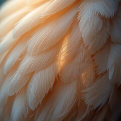 Fototapeta premium Close-Up of Feather Details With Warm Lighting