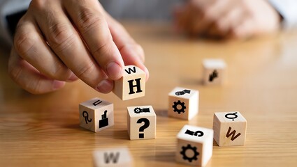 Putting Together Words and Letters with Wooden Blocks