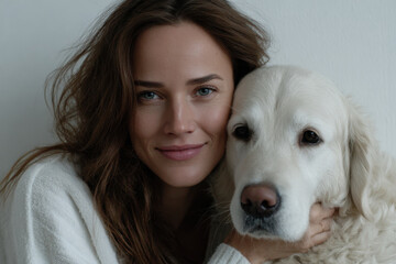 heartwarming scene of dog embracing person radiating love and companionship