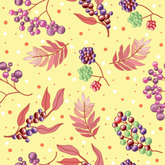 Leaves and Fruites Artistic Abstruct Background Vector Design