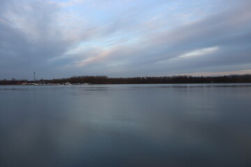 sunset over the river