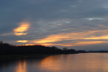 sunset on the river