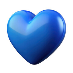 3d blue heart symbol isolated on transparent background