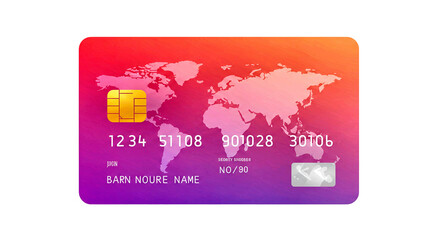 Modern Credit Card with Chip and Hologram for Secure Transactions