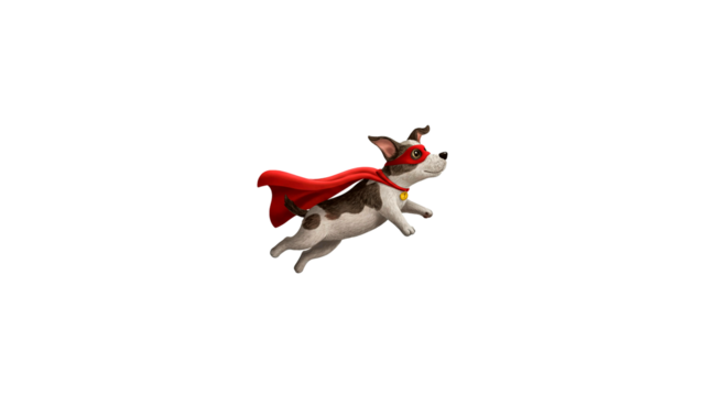 Superhero Dog Flying in Cartoon Style - Powered by Adobe