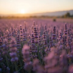 lavender field at sunset