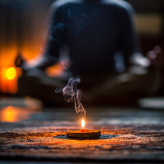 Meditation with Candlelight and Incense