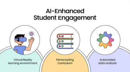 Aienhanced student engagement with virtual reality isolated on white background