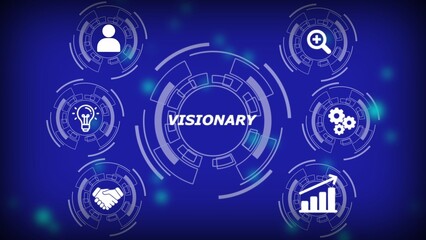 Digital network connecting business concepts with visionary central text technology connection