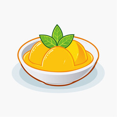 Colorful Mango Jelly Dessert In A Bowl