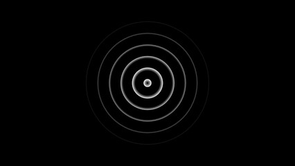 Concentric White Circles Radiating on Black Background concentric circles ripple effect