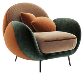 PNG A armchair furniture white background comfortable.