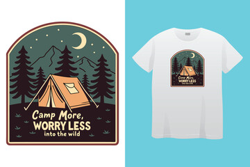 camping illustration desert graphic cactus design landscape badge adventure vintage outdoor