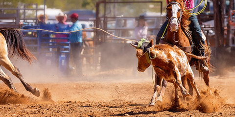 Australian Team Calf Roping Rodeo Event