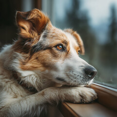 Dog Gazing Out the Window
