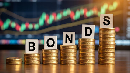 Stacks of gold coins arranged in increasing height from left to right, Growing amount of money - Wealth and Growth, created with generative ai	
