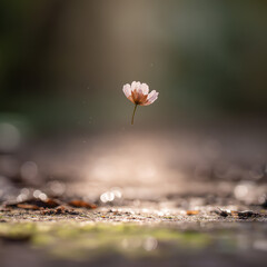 Floating Flower Petal in Dappled Sunlight