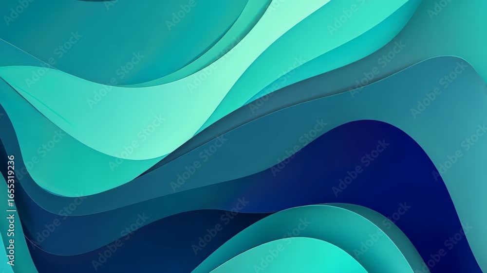 Poster abstract layered waves of color: a mesmerizing display of abstract layered waves in a harmonious gra