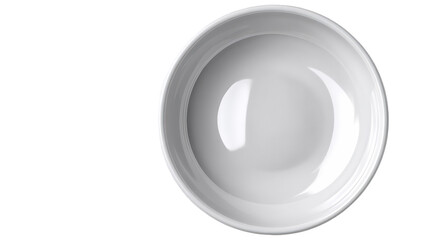 Empty Round White Ceramic Bowl with Subtle Rim Detail.