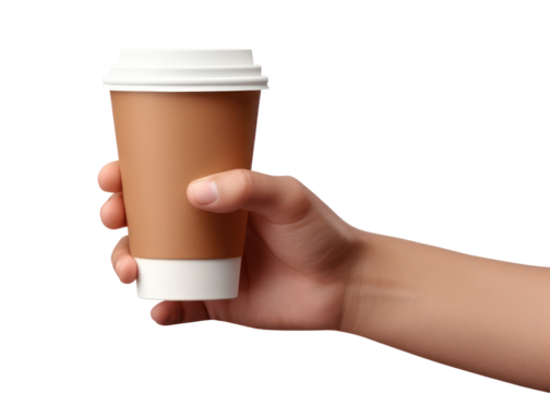 PNG Coffee cup holding latte.