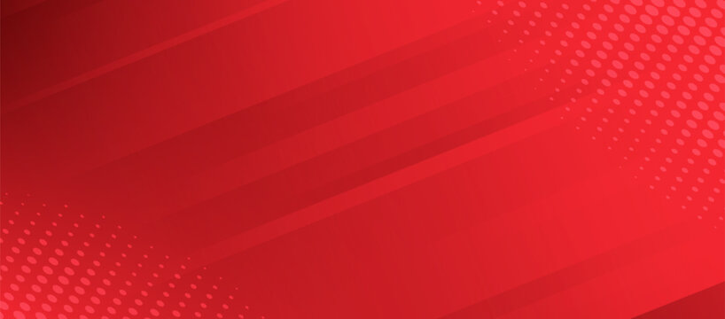 red background with dynamic half tone, creating an abstract design. The color palette includes shades like maroon, orange, and peach, adding depth to the visual. 