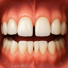 Periodontal - pathological inflammatory condition of the gum and bone support. Dental 3D illustration