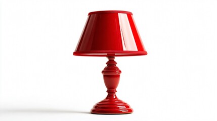 Modern Red Lamp Isolated on Clean White Background for Interior Design Concepts