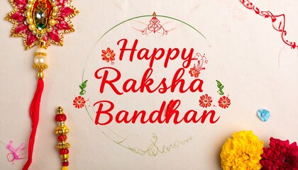 A festive Raksha Bandhan greeting card showcasing traditional decorative elements and warm wishes.
