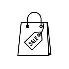 Exciting shopping bag with 'Sale' tag, perfect for announcing discounts, promotions, and retail events, capturing consumer interest and driving sales opportunities.
