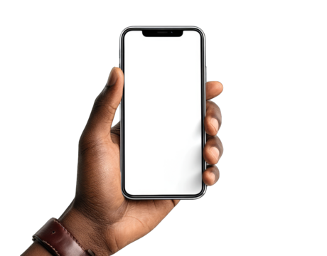 A hand holding a smartphone