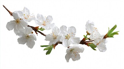 Fototapeta premium Beautiful Tree Branch Flower Isolated White Background