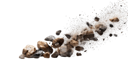 Gravel cascading in motion