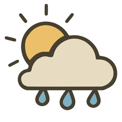 partly cloudy with a chance of light rain flat graphic