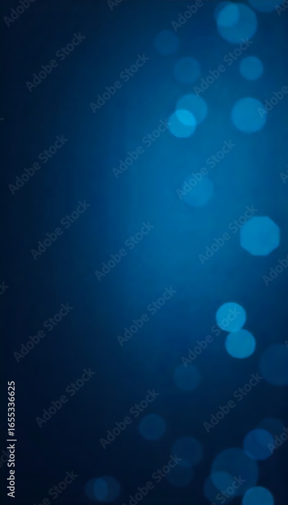 Poster generative ai image depicting a blurred, luminous bokeh effect in shades of deep blue and vibrant